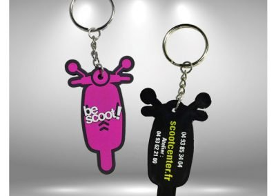 Porte-clés personnalisé en PVC souple injecté relief 2D ou 3D