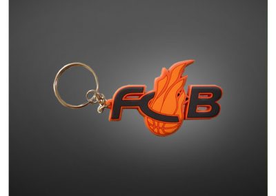 Porte-clés PVC souple relief 2D FCB basketball Les Flammes Carolo