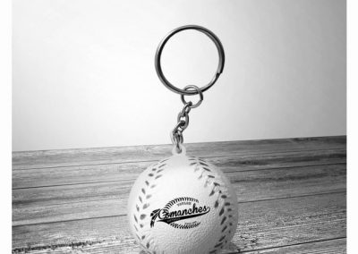 Porte clés balle de baseball en PU antistress personnalisé par impression quadri
